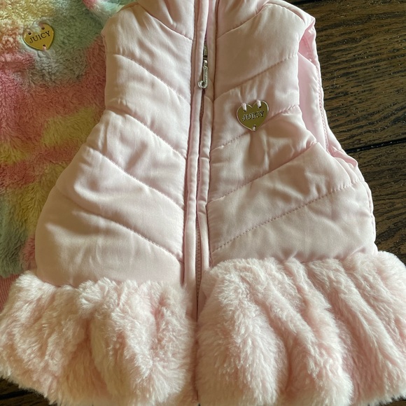 6-9 month pink juicy couture puffer vest and sweater bundle - Picture 3 of 5